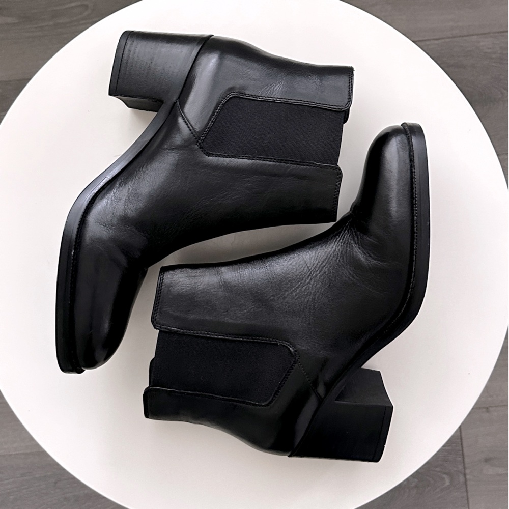 Clarks Black Block Heel Ankle Boots | Size 9.5